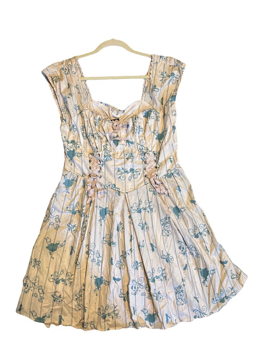 NWT Hot Topic Disney Cinderella Peasant Sweetheart Dress XL Corset Lace Up Rare